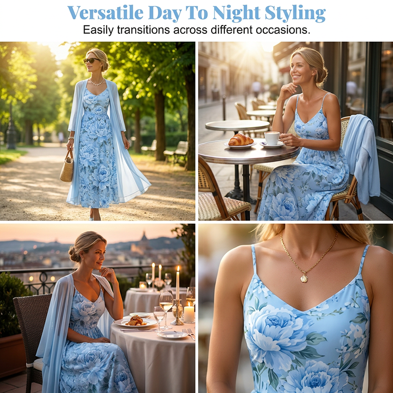 👗 50% OFF NOW! ☀️Women's Elegant Two-Piece Floral Dress Set