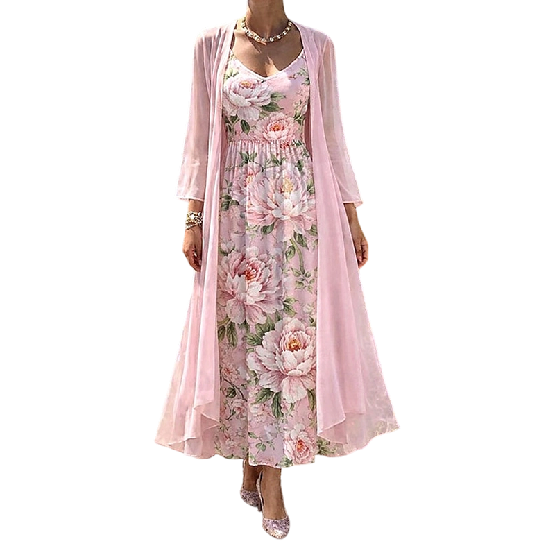👗 50% OFF NOW! ☀️Women's Elegant Two-Piece Floral Dress Set