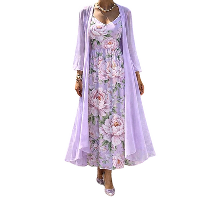 👗 50% OFF NOW! ☀️Women's Elegant Two-Piece Floral Dress Set