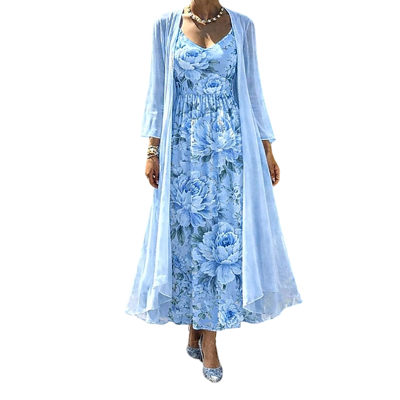 👗 50% OFF NOW! ☀️Women's Elegant Two-Piece Floral Dress Set