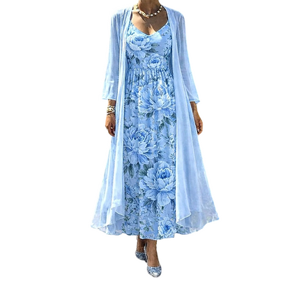 👗 50% OFF NOW! ☀️Women's Elegant Two-Piece Floral Dress Set