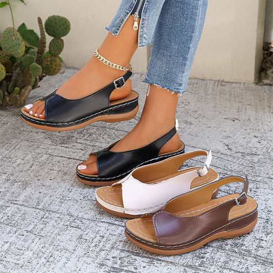 ⏳LAST DAY SALE ONLY ￡11.99!!🔥🔥Women’s Vintage Peep-Toe Comfort Sandals
