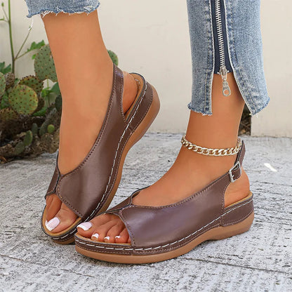 ⏳LAST DAY SALE ONLY ￡11.99!!🔥🔥Women’s Vintage Peep-Toe Comfort Sandals