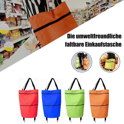 🔥Limited Offer ￡9.99!!⚡50K+ SOLD!🛍️2-in-1 Convertible shopping tote – hides wheels, holds 20kg, expands with zipper!