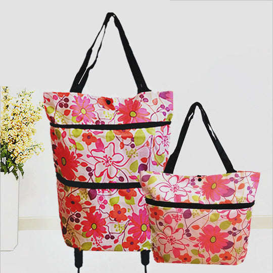 🔥Limited Offer ￡9.99!!⚡50K+ SOLD!🛍️2-in-1 Convertible shopping tote – hides wheels, holds 20kg, expands with zipper!