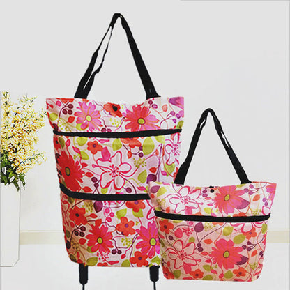 🔥Limited Offer ￡9.99!!⚡50K+ SOLD!🛍️2-in-1 Convertible shopping tote – hides wheels, holds 20kg, expands with zipper!