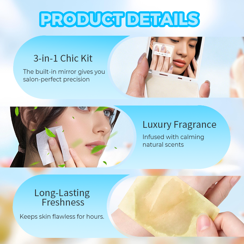 🥳2026 HOT SALE🥳💞50K+ SOLD!🌸✨ 50% OFF! 3‑in‑1 Oil‑Absorbing Paper – Blot, powder & mirror in one. Instant matte finish, no mess. Pocket‑sized summer essential! 💄💨