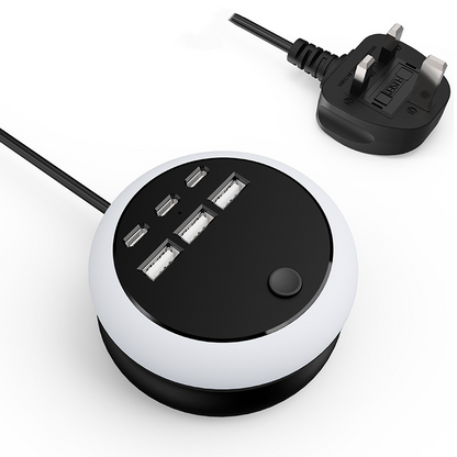 🔥Summer Hot Sales - Save 48% OFF🔋 Portable Power Strip with USB-C Charging & LED Lights ✨ – 6 USB Ports for Home 🏠, Office 💻 & Travel ✈️