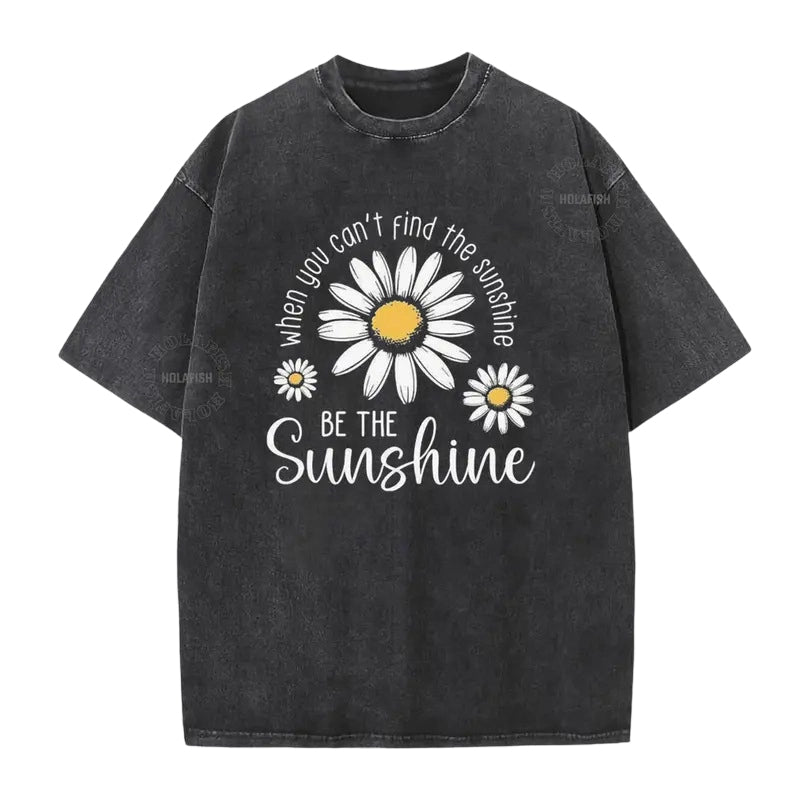 🏆 Last Day Special Price £13.99 ! 🔥Unisex Vintage Washed Daisy Print Loose Fit T-Shirt