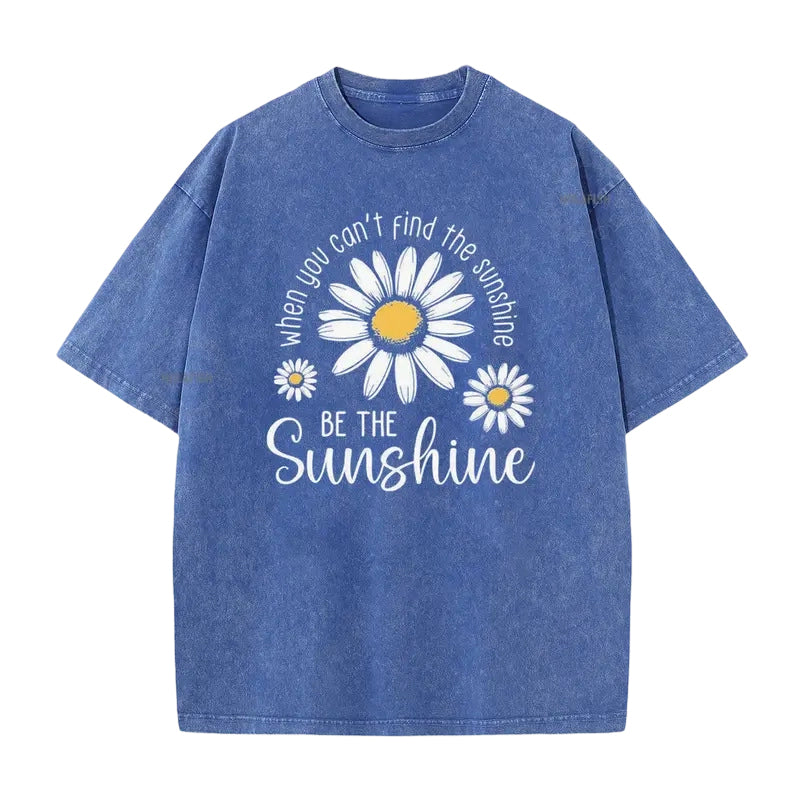🏆 Last Day Special Price £13.99 ! 🔥Unisex Vintage Washed Daisy Print Loose Fit T-Shirt