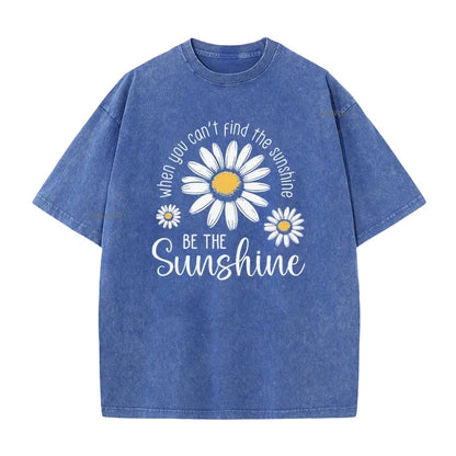 🏆 Last Day Special Price £13.99 ! 🔥Unisex Vintage Washed Daisy Print Loose Fit T-Shirt