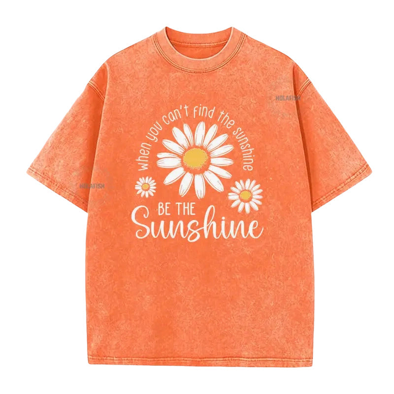 🏆 Last Day Special Price £13.99 ! 🔥Unisex Vintage Washed Daisy Print Loose Fit T-Shirt