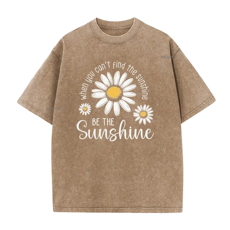 🏆 Last Day Special Price £13.99 ! 🔥Unisex Vintage Washed Daisy Print Loose Fit T-Shirt