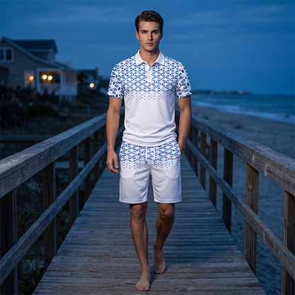 ⏳🔥LIMITED-TIME 50% OFF! ⏰Men’s Casual Short Sleeve Top & Shorts Set