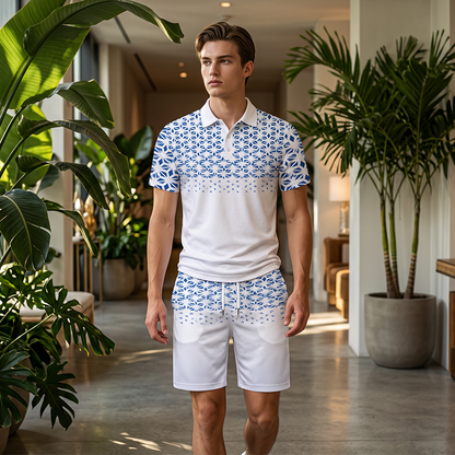 ⏳🔥LIMITED-TIME 50% OFF! ⏰Men’s Casual Short Sleeve Top & Shorts Set