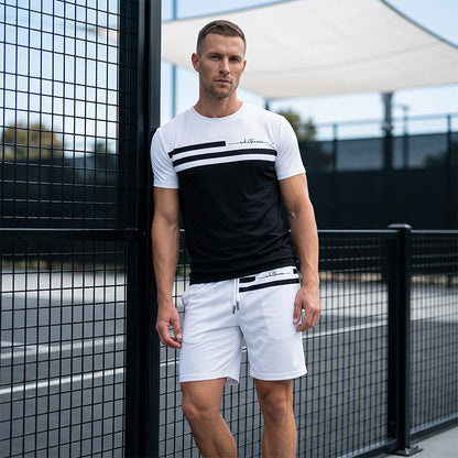 ⏳🔥LIMITED-TIME 50% OFF! ⏰Men's Casual Short Sleeve T-Shirt & Drawstring Shorts Set