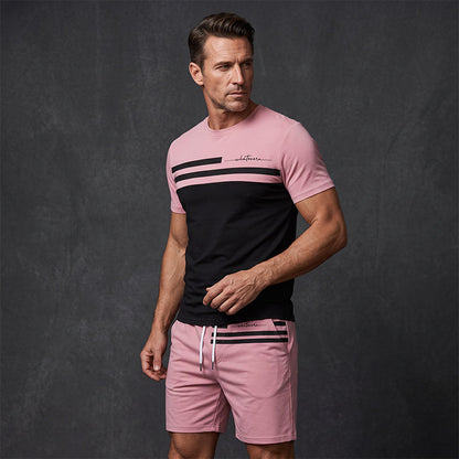 ⏳🔥LIMITED-TIME 50% OFF! ⏰Men's Casual Short Sleeve T-Shirt & Drawstring Shorts Set
