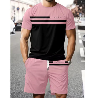 ⏳🔥LIMITED-TIME 50% OFF! ⏰Men's Casual Short Sleeve T-Shirt & Drawstring Shorts Set