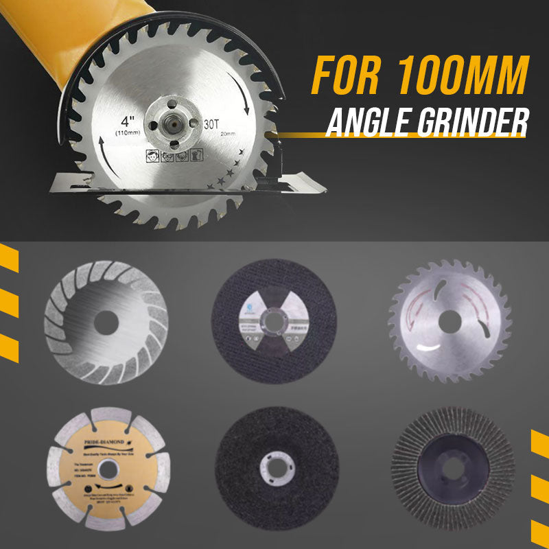 Angle Grinder Cutting Stand with Protective Cover Kit – 0-45° Adjustable, 0-40mm Depth, Fits 4"-5" (100-125mm) Grinders, Iron+ABS, 11 Pcs with Dust Hose & Blades 🔧