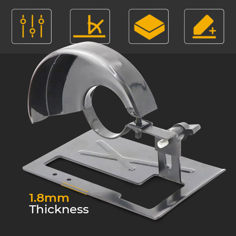 Angle Grinder Cutting Stand with Protective Cover Kit – 0-45° Adjustable, 0-40mm Depth, Fits 4"-5" (100-125mm) Grinders, Iron+ABS, 11 Pcs with Dust Hose & Blades 🔧